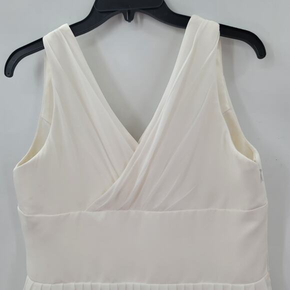 Vintage White Wedding Grecian Style Dress Sleeveless Empire Waist Medium Simple - Picture 2 of 5